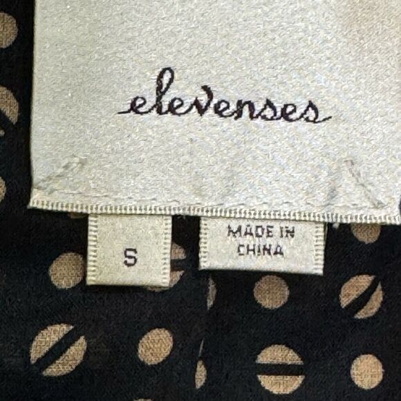 Anthropologie Elevenses Blazer Jacket Size Small Black Lace Leather Trim Lined - Picture 2 of 6